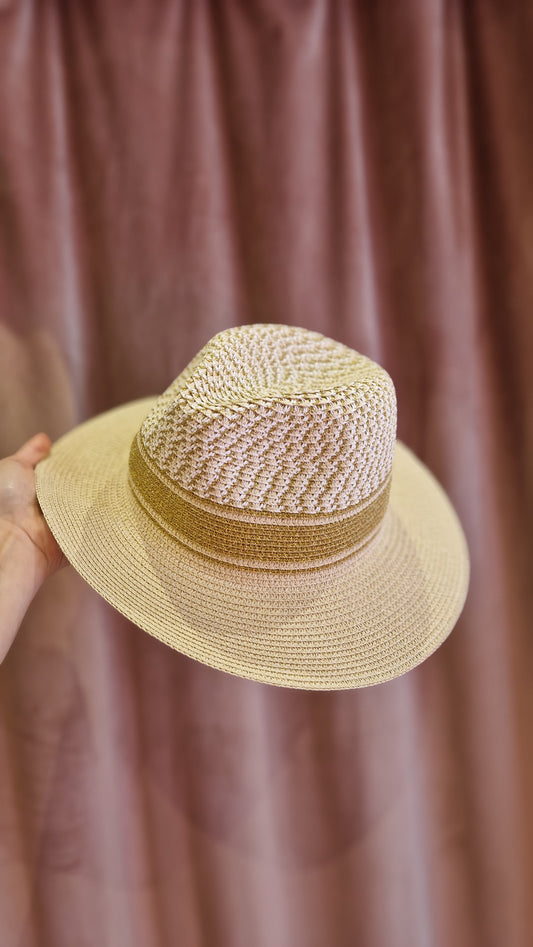 Cappello in paglia panama con lurex