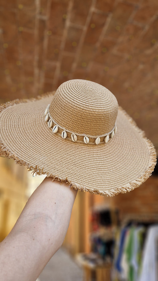 Cappello in paglia a falda larga