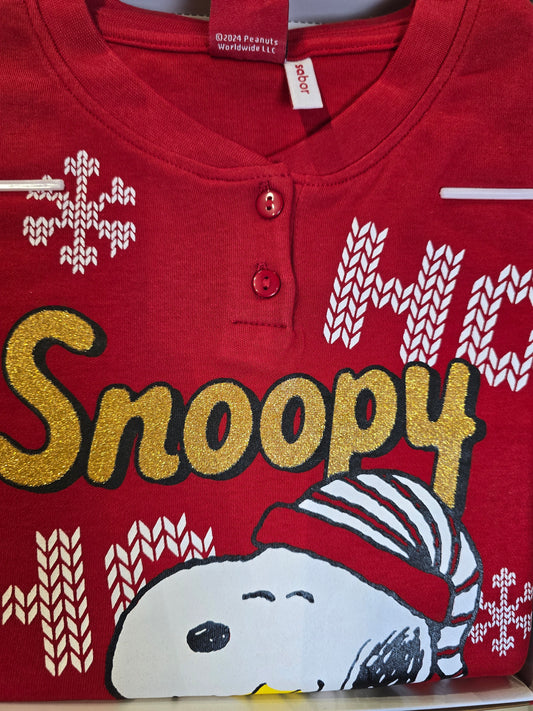 Pigiama Snoopy BAMBINA Natalizio