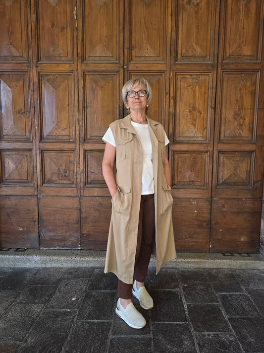 Abito/Cardigan lungo a spalla larga