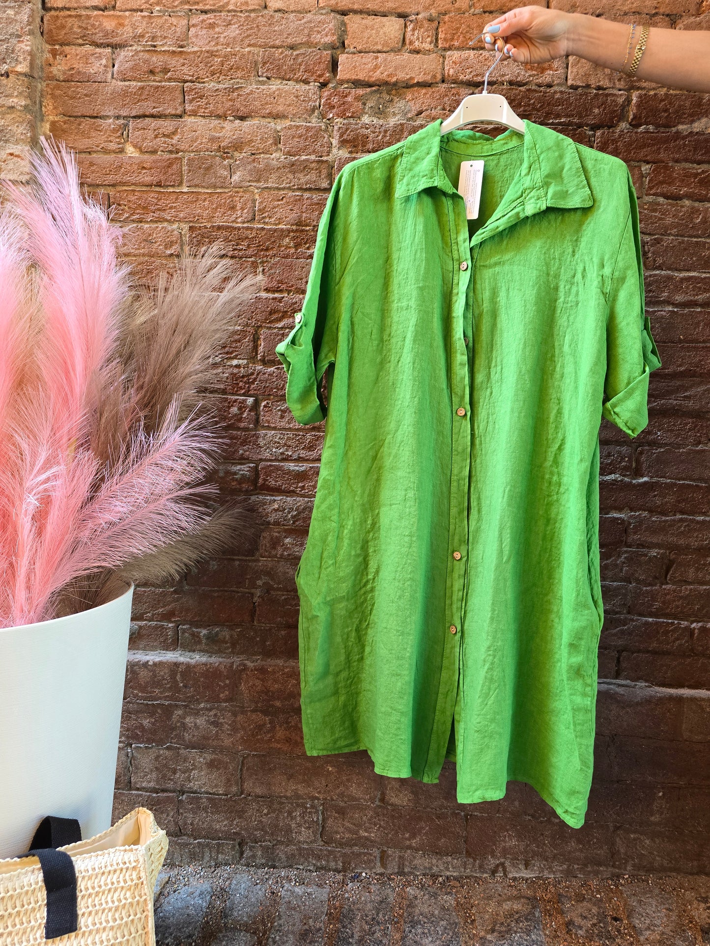 SCONTO 30% NEL CARRELLO Camicia / Abito in 100% lino midi