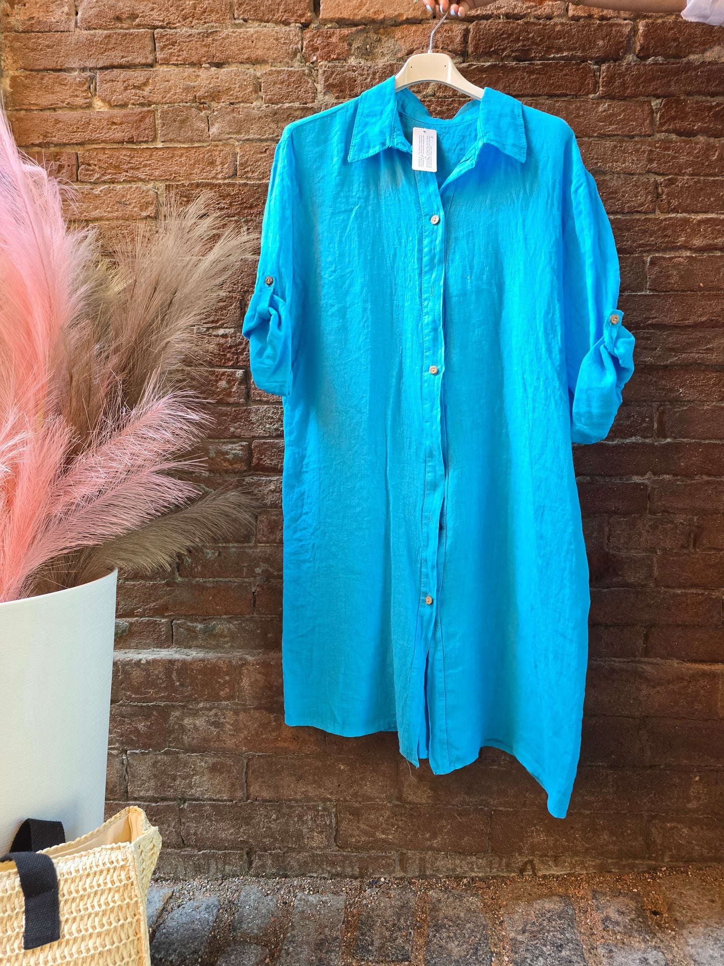 SCONTO 30% NEL CARRELLO Camicia / Abito in 100% lino midi