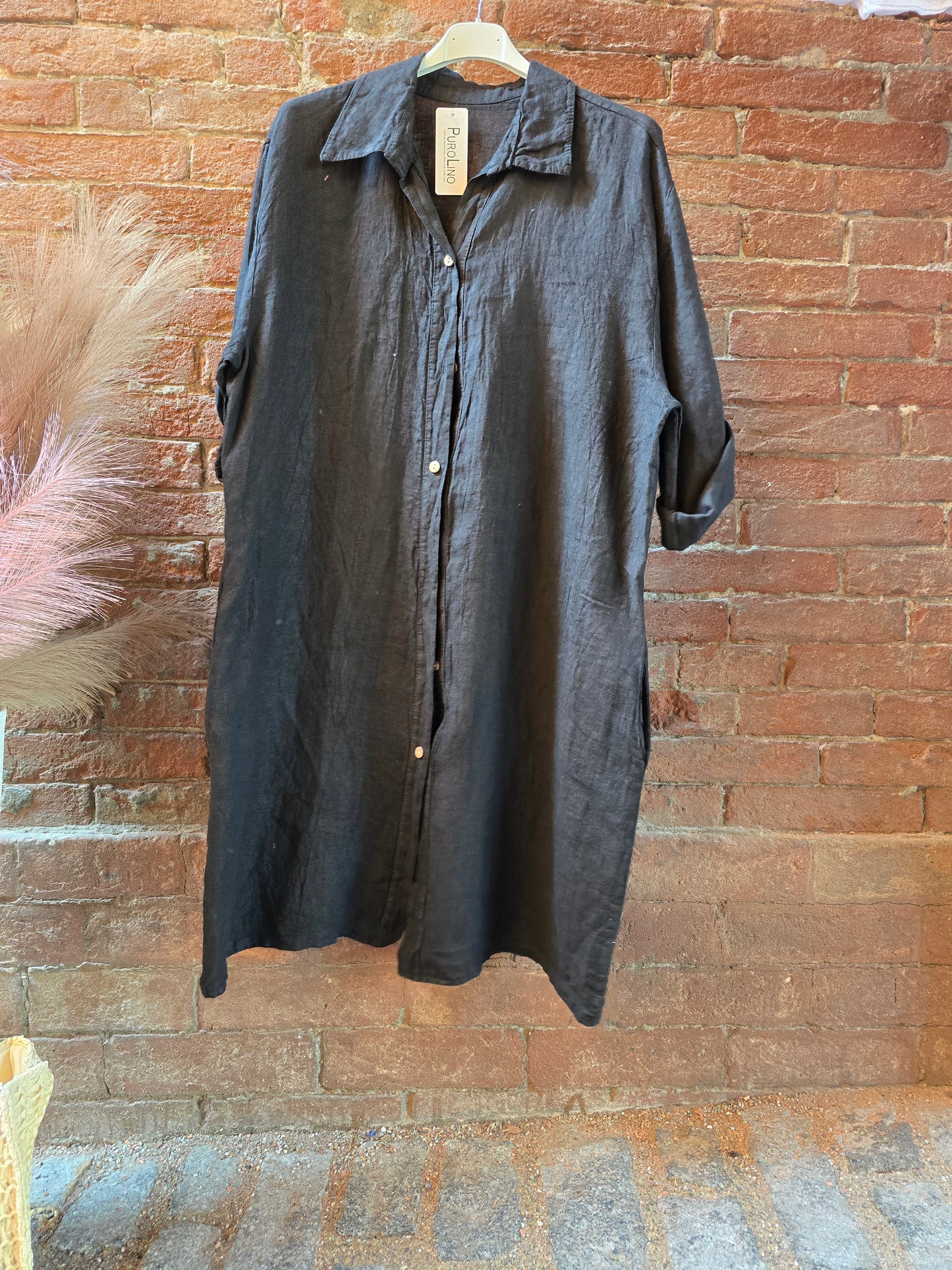 SCONTO 30% NEL CARRELLO Camicia / Abito in 100% lino midi