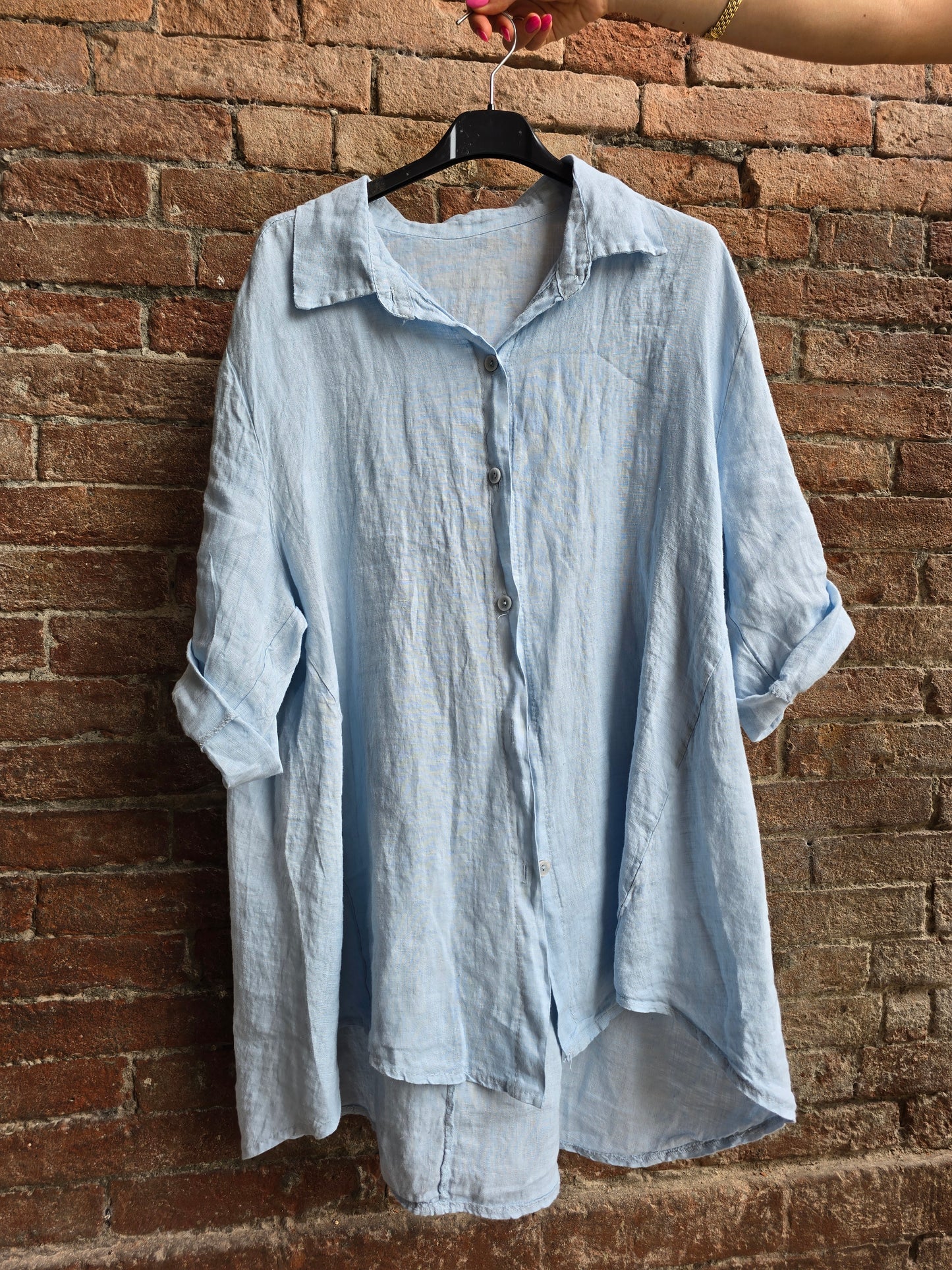 Maxi Camicia in 100% lino midi