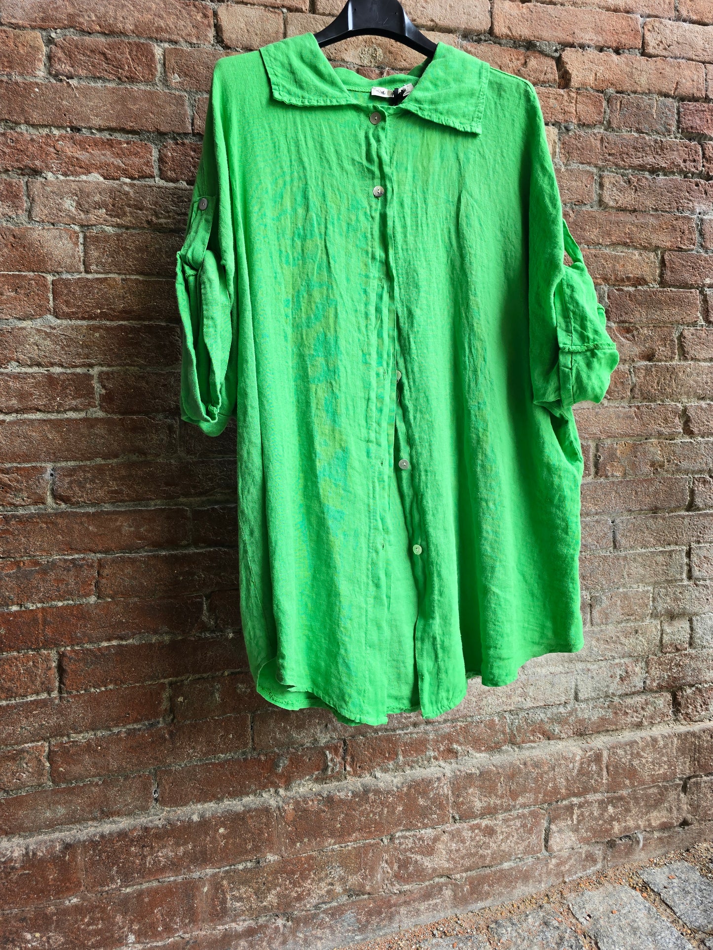 Maxi Camicia in 100% lino midi