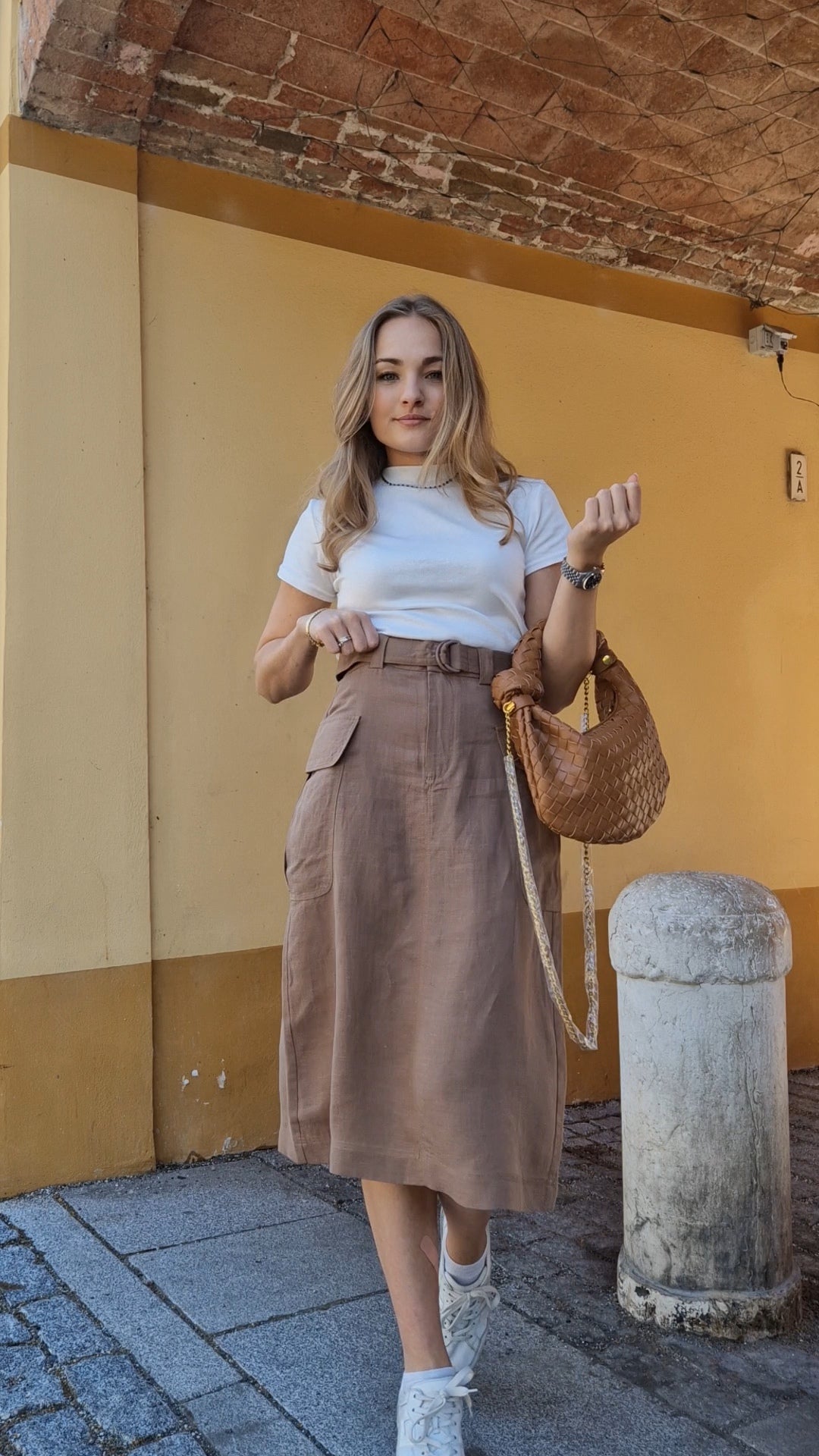 Gonna Longuette misto lino/viscosa