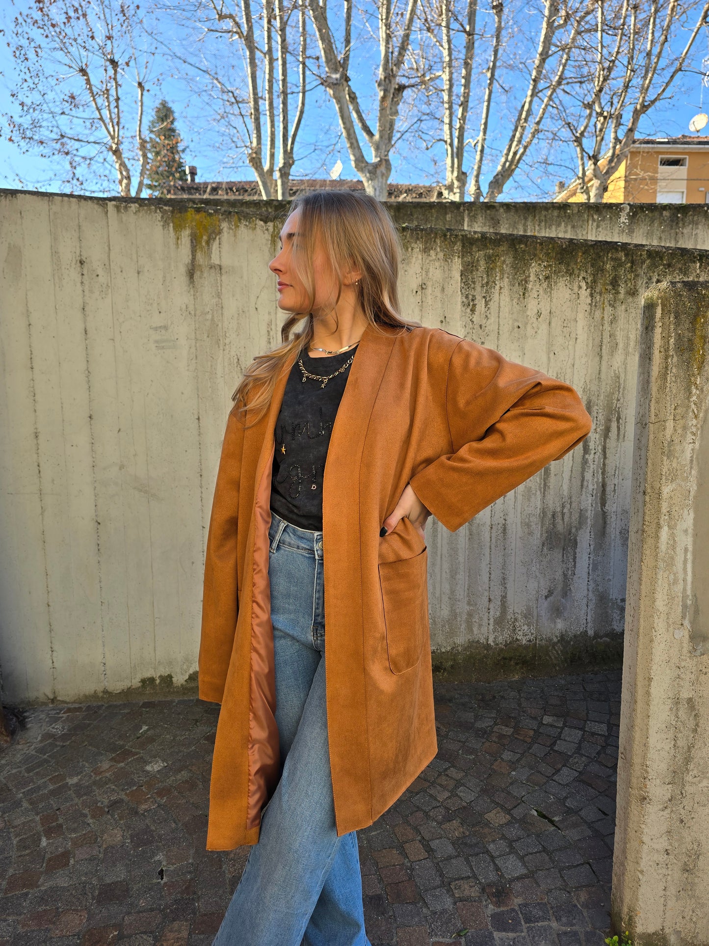 Cappotto scamosciato