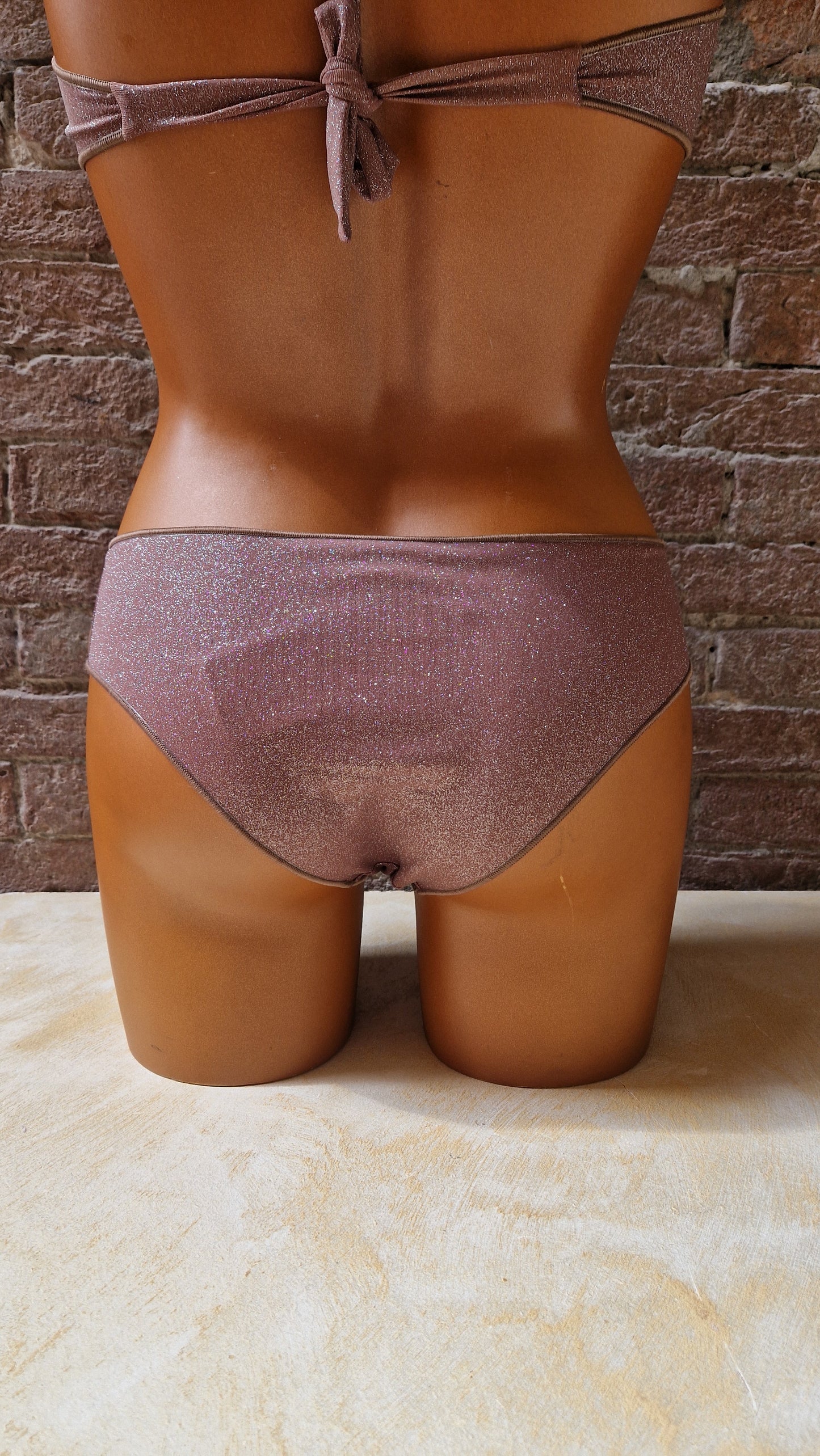 Bikini Artù fascia con slip tempestato di brillantini Made in Italy AquaClub