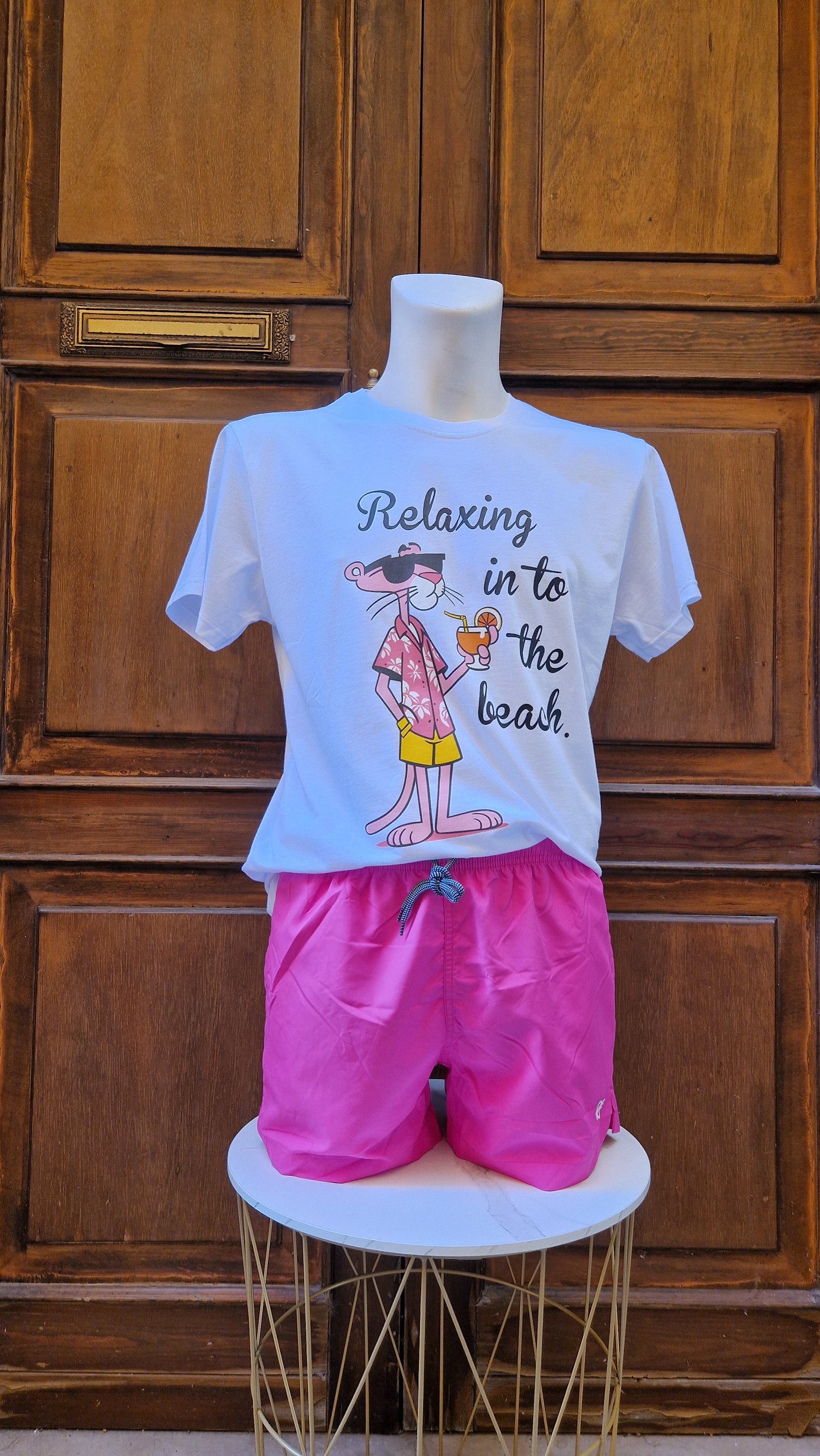T-shirt Uomo stampa Pantera Rosa in cotone
