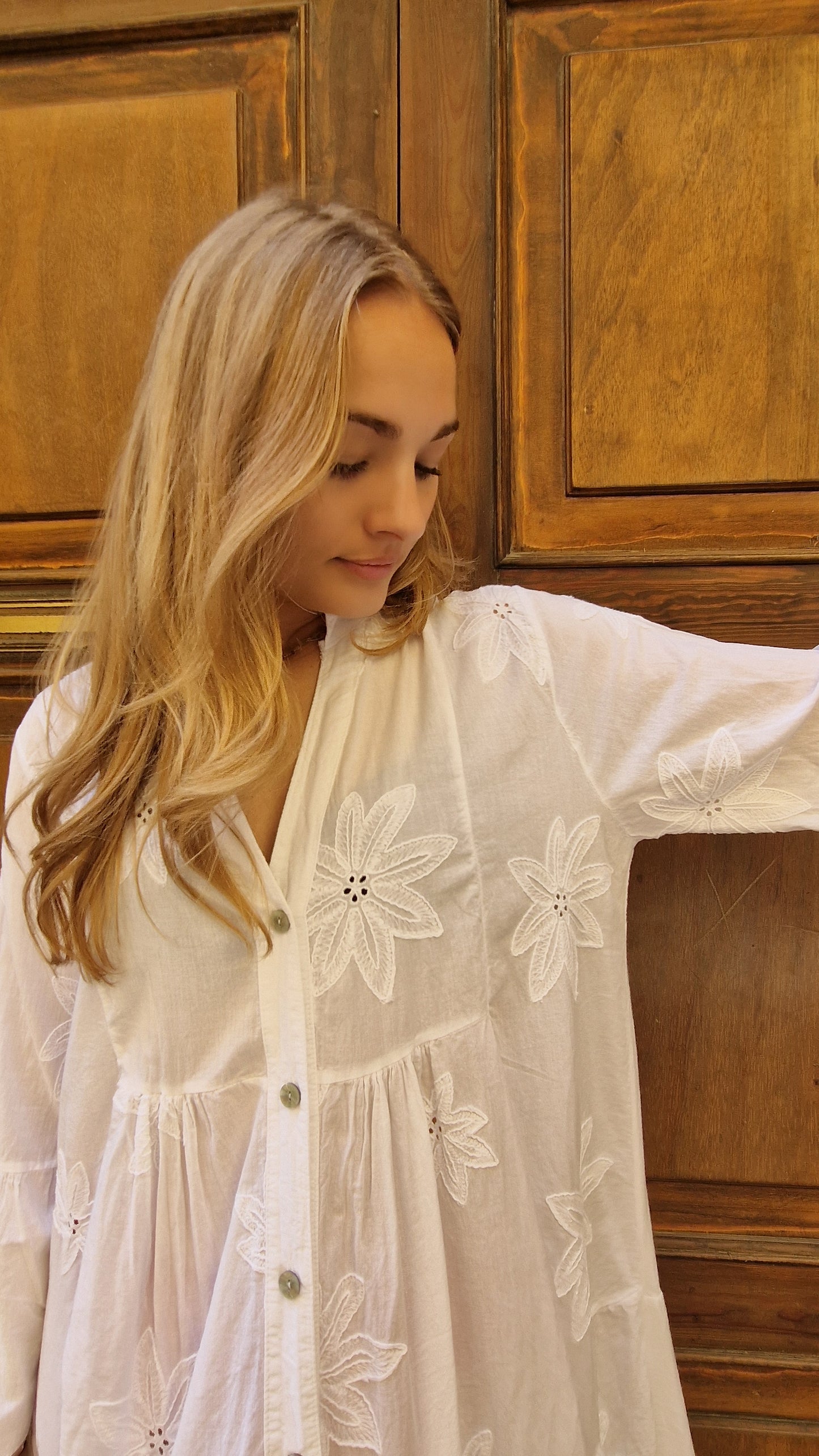 Maxi abito in cotone lungo