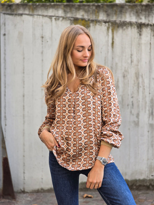 Camicia blusa scollata a V