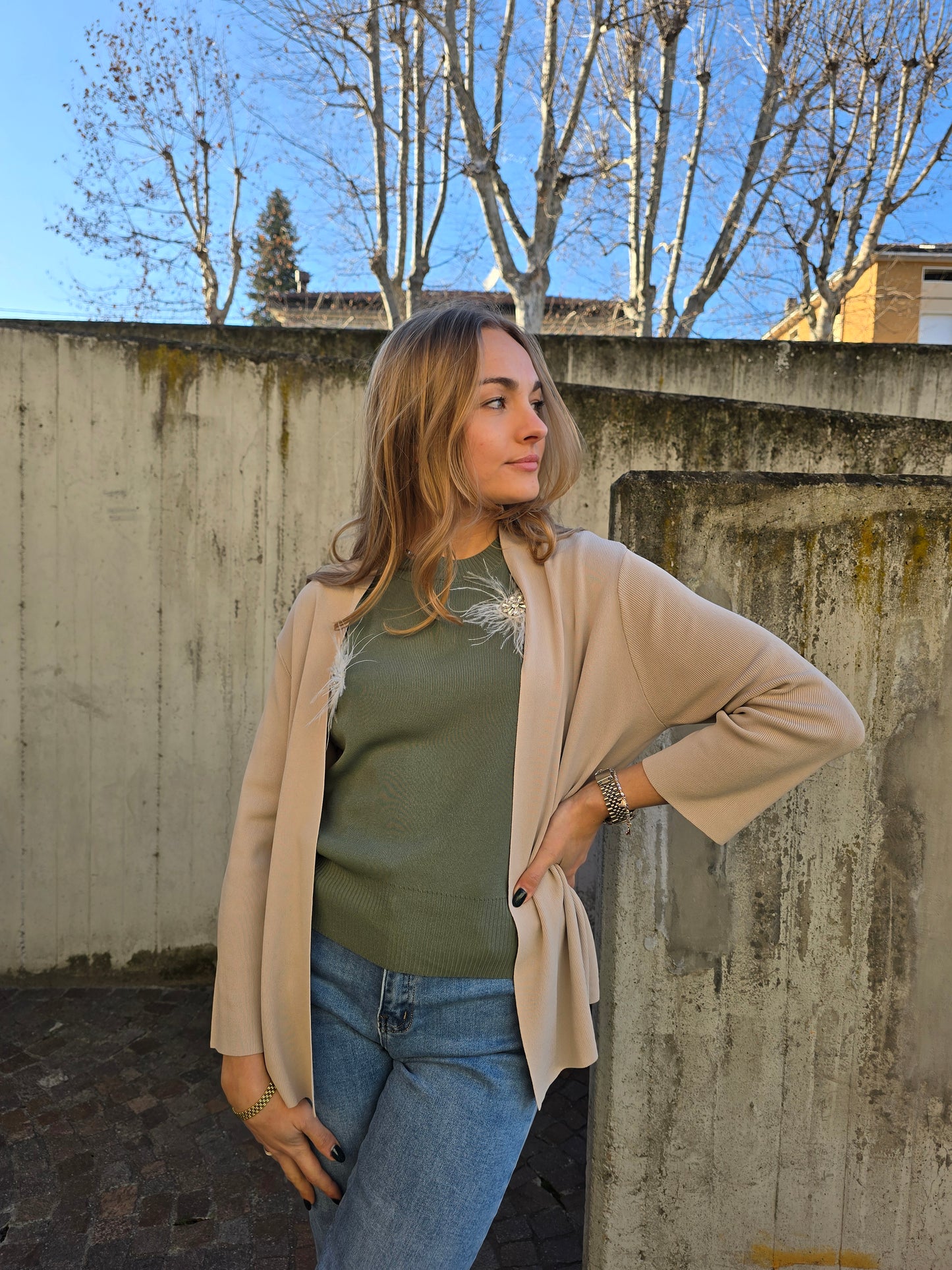 Cardigan in viscosa