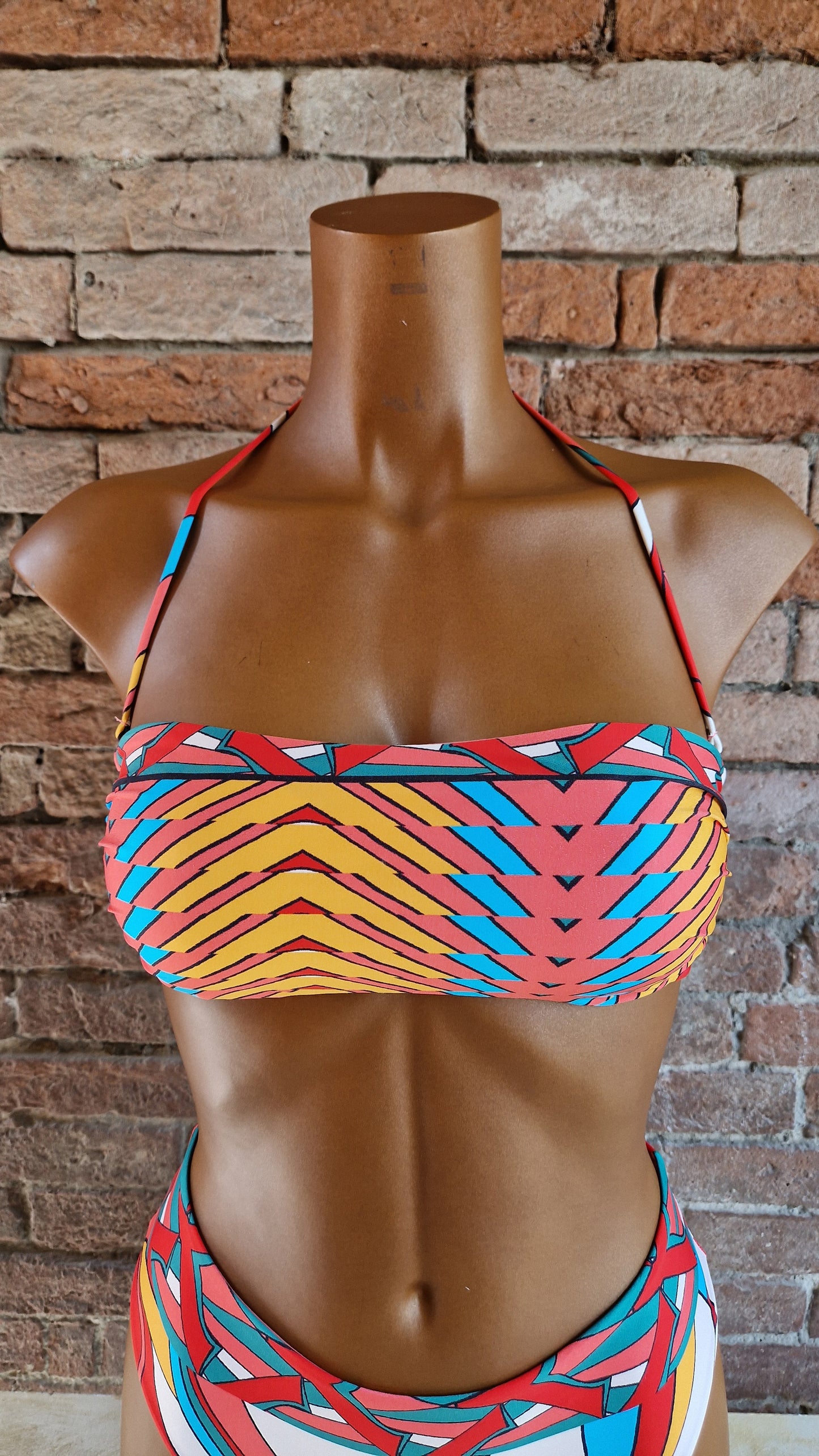 Bikini fascia fantasia geometrica anni 60 Made in Italy