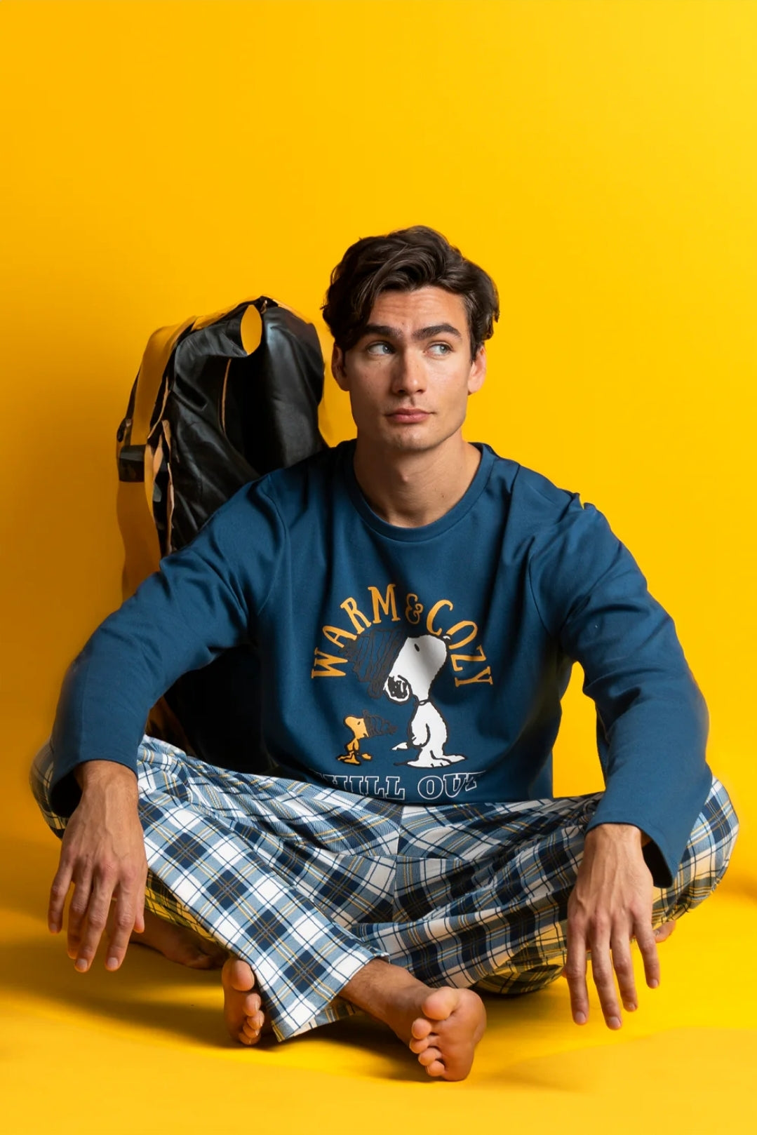 Pigiama uomo invernale caldo cotone Snoopy Admas