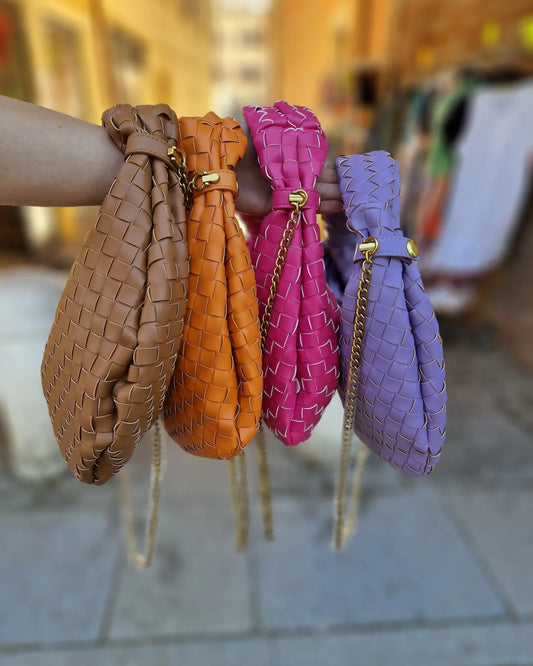 Borsa LUISA in Ecopelle Intrecciata - Con Tracolla Removibile