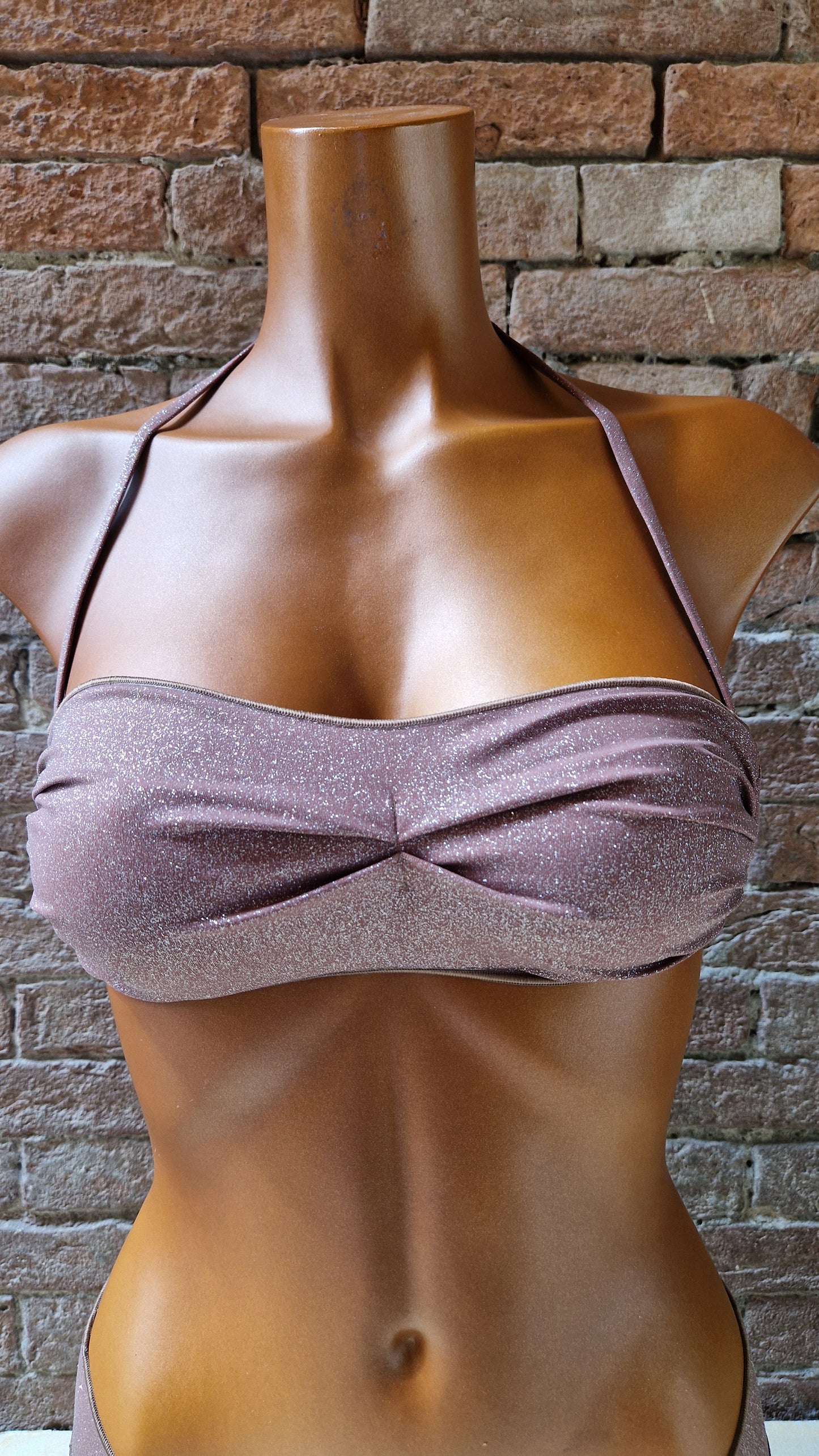 Bikini Artù fascia con slip tempestato di brillantini Made in Italy AquaClub