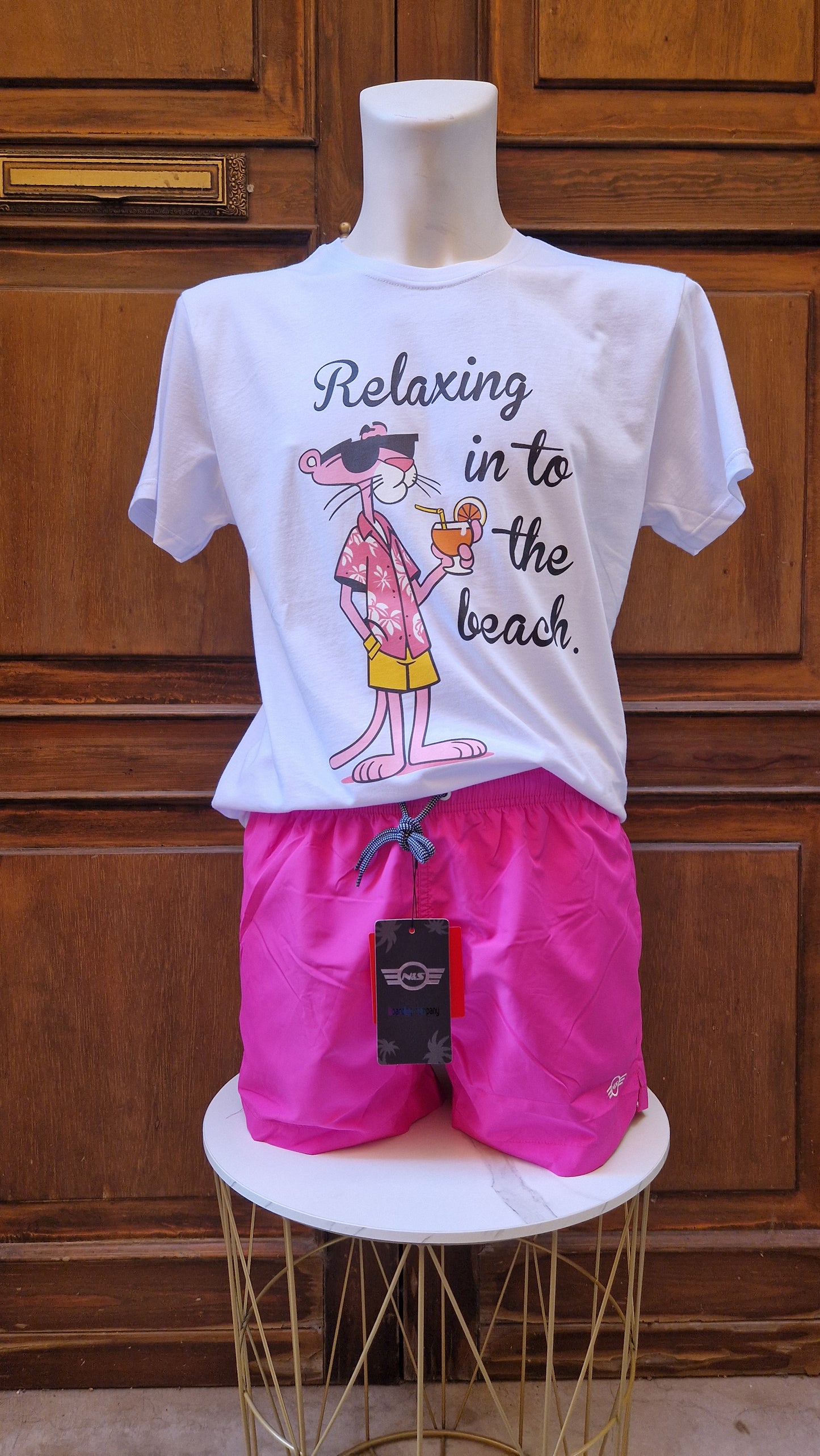 T-shirt Uomo stampa Pantera Rosa in cotone