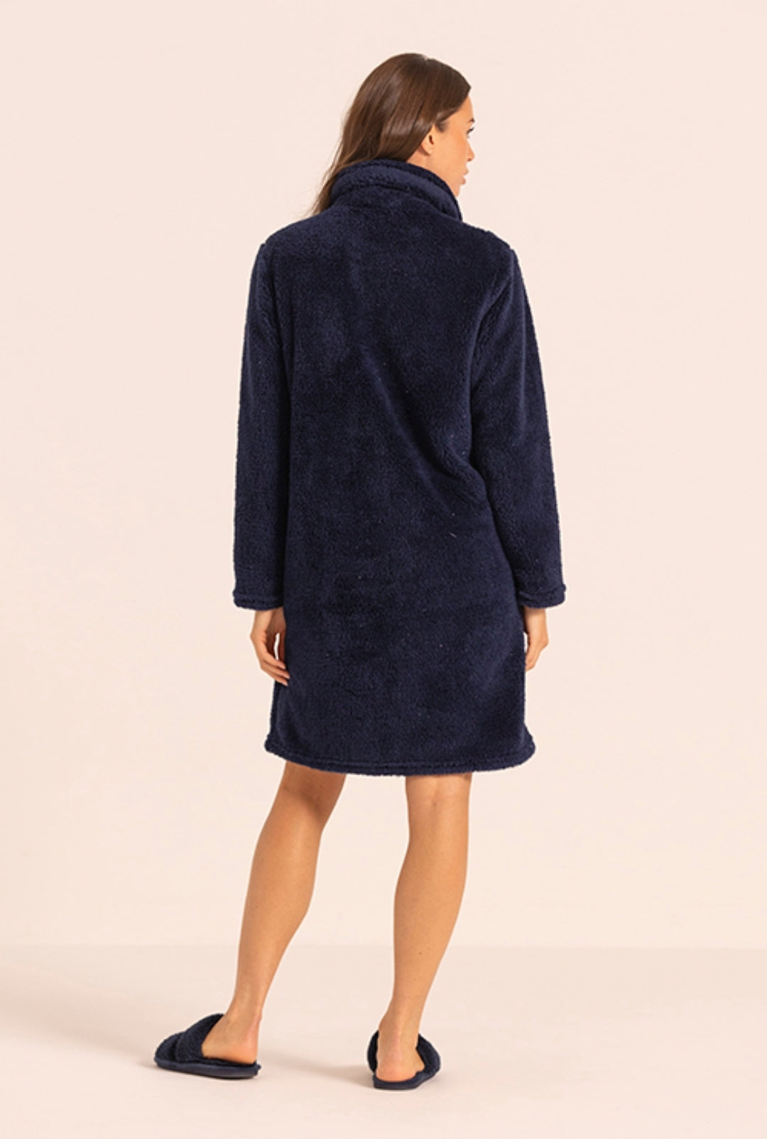 Vestaglia pelosetta blu scuro con lurex MaryPlaid