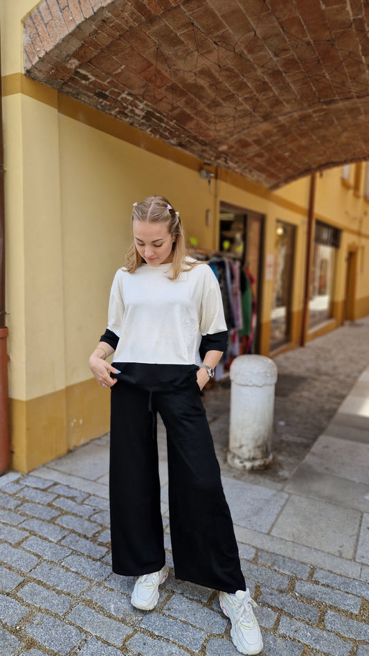 Maglia a maniche 3/4 in viscosa