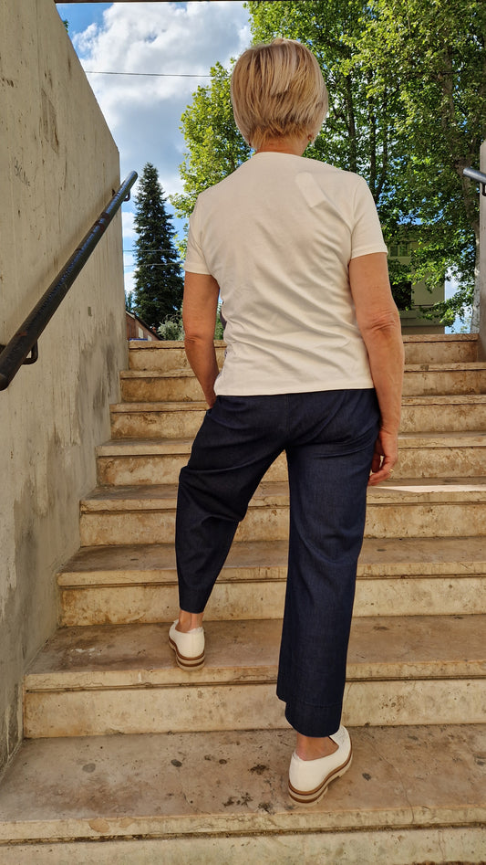 Pantalone in cotone con elastico in vita