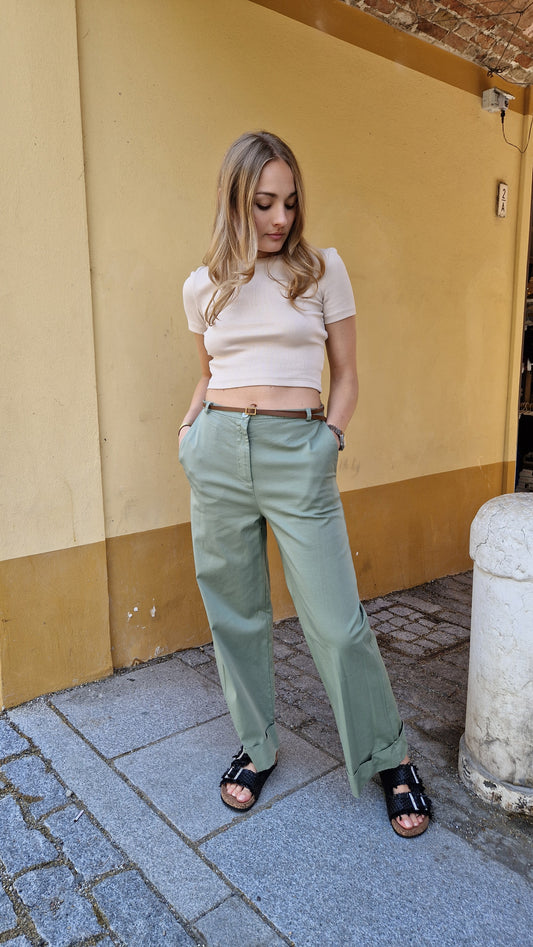 Pantalone a palazzo in cotone estivo