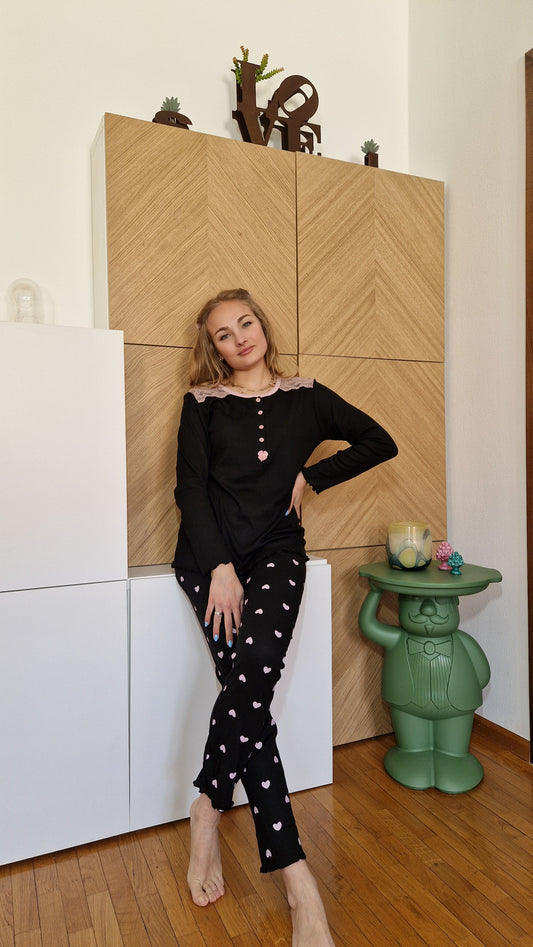 Pigiama ESTIVO lungo con cuori