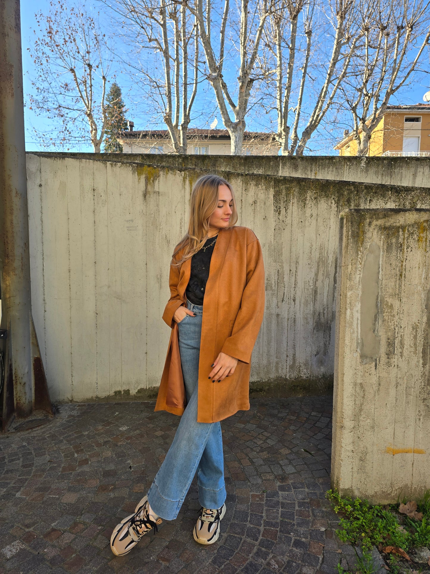 Cappotto scamosciato