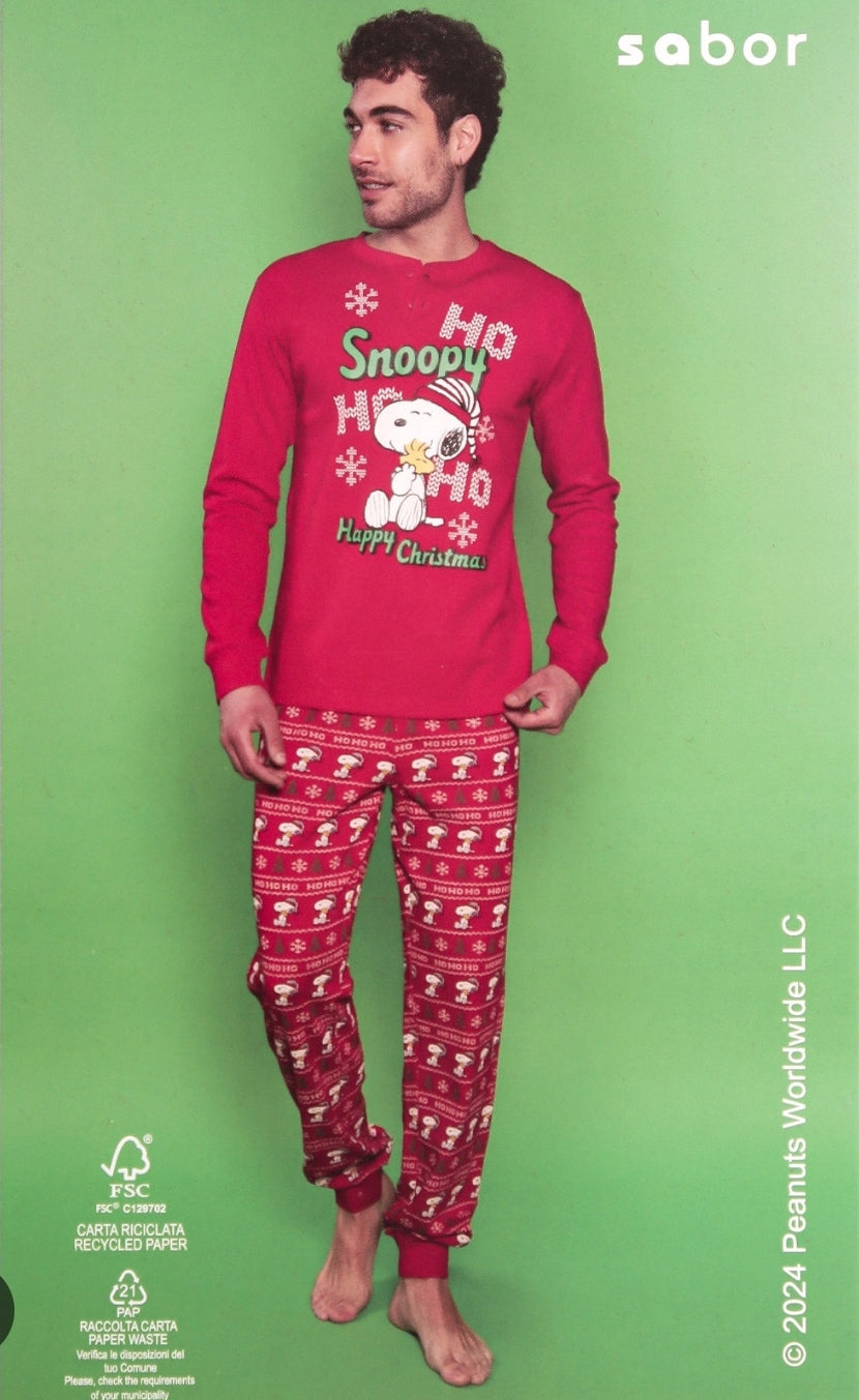 Pigiama uomo invernale NATALIZIO Snoopy Admas