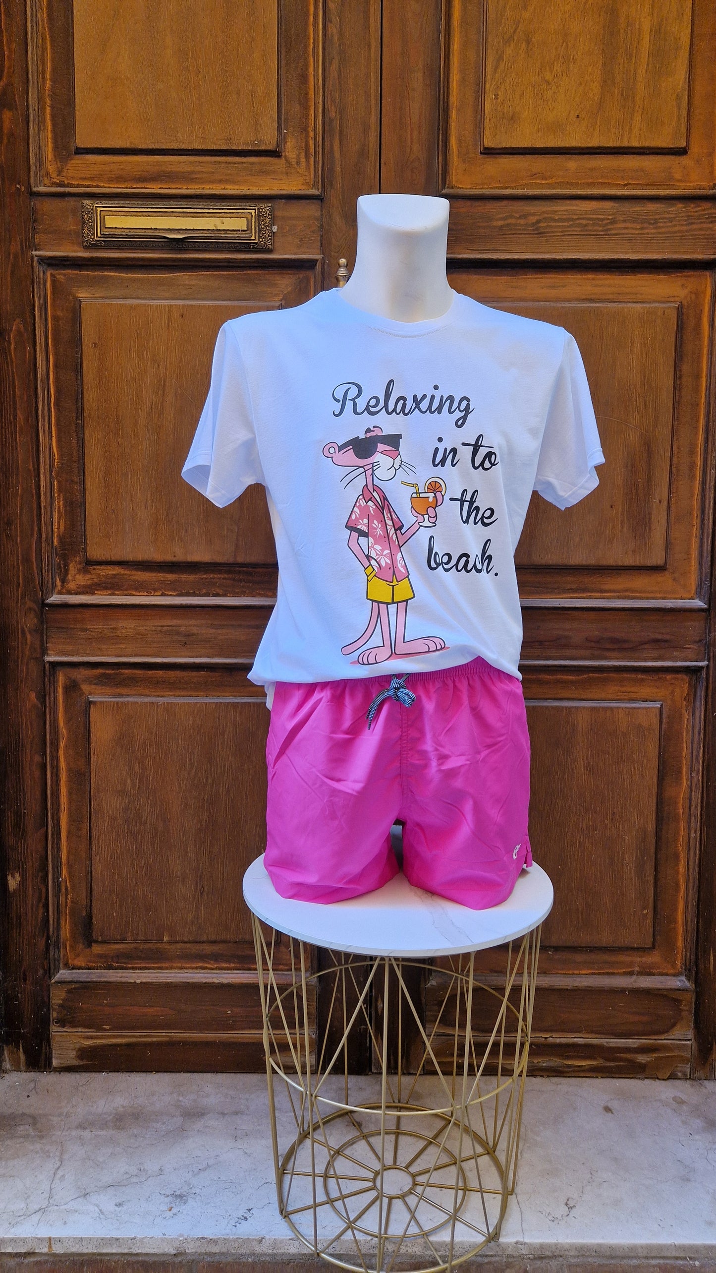 T-shirt Uomo stampa Pantera Rosa in cotone