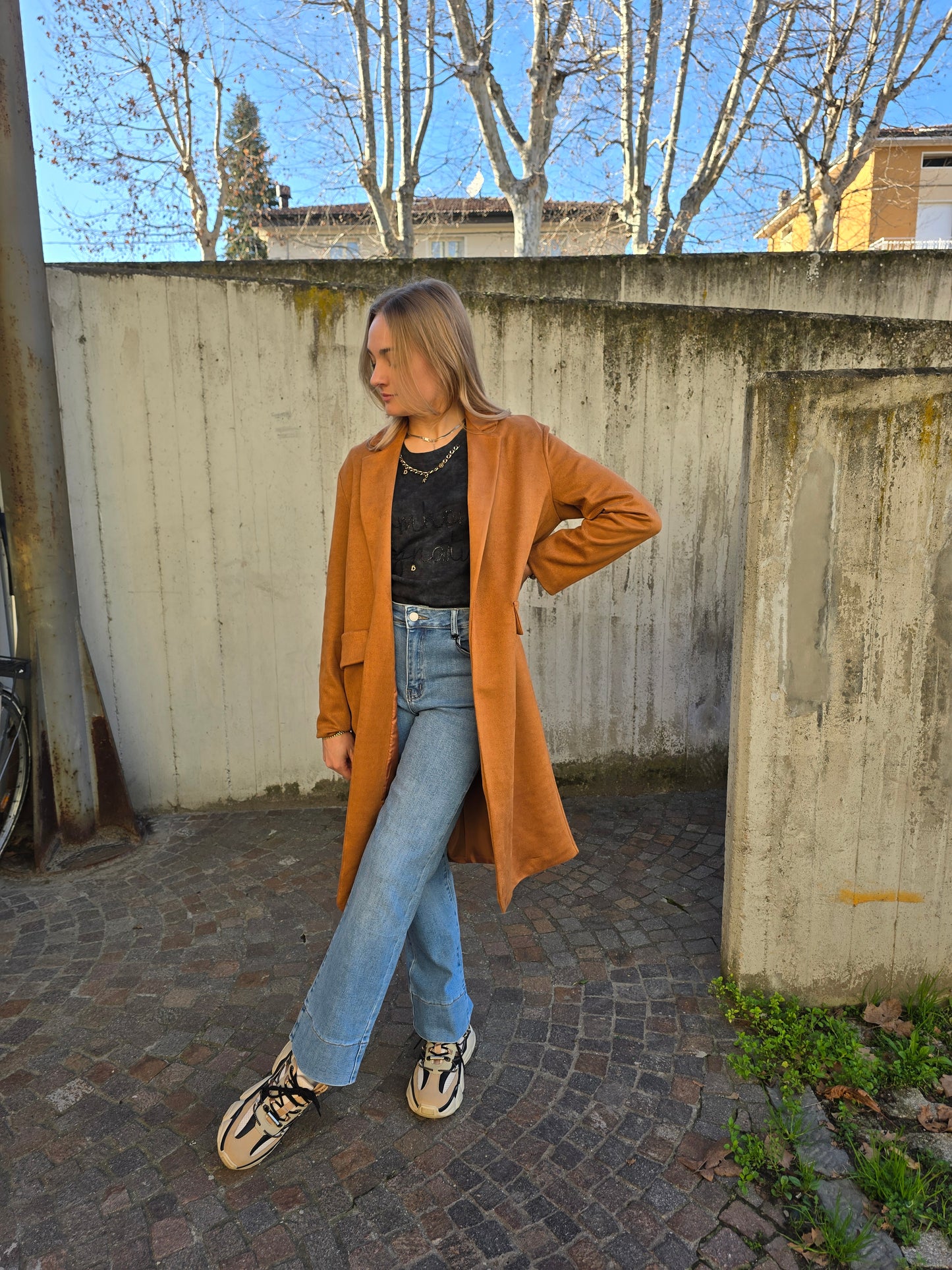 Cappotto scamosciato