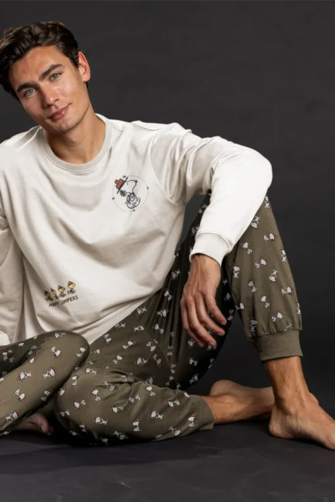 Pigiama uomo invernale caldo cotone Snoopy Admas