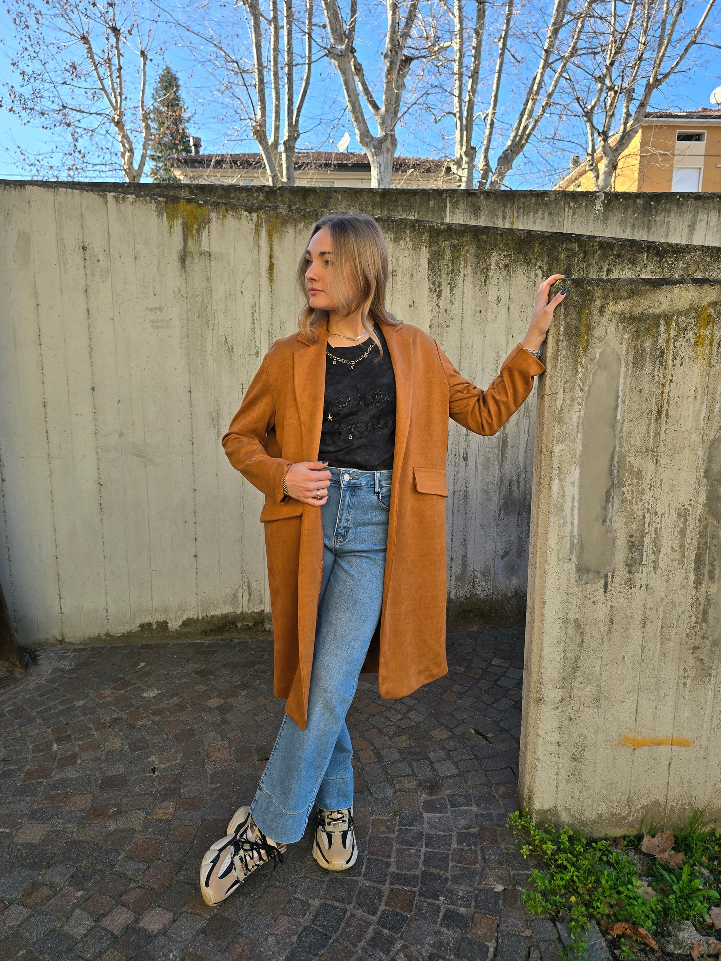Cappotto scamosciato