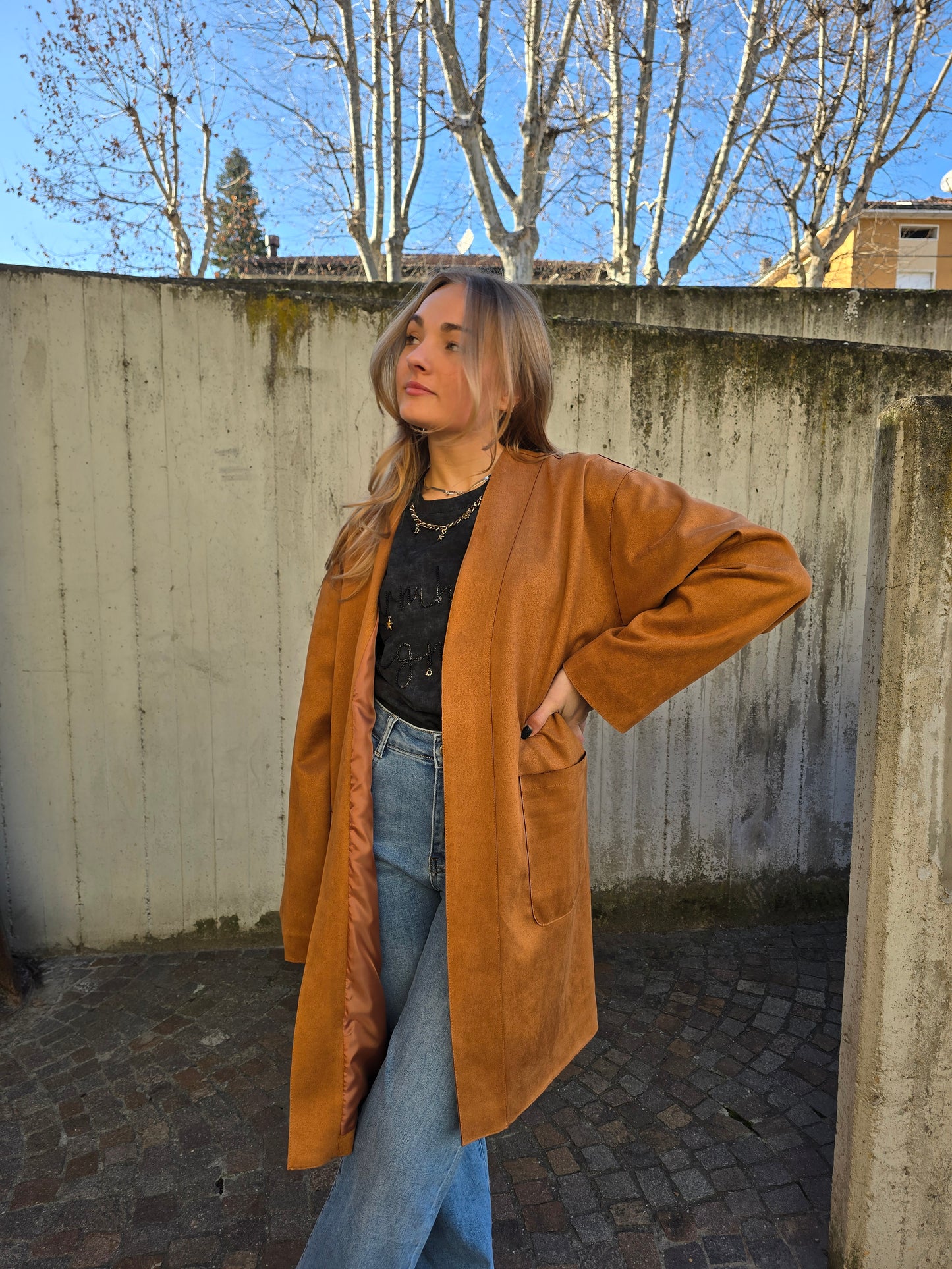 Cappotto scamosciato