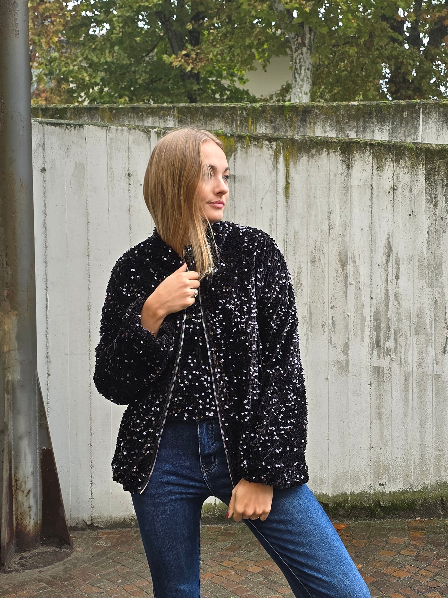 Bomber con paillettes