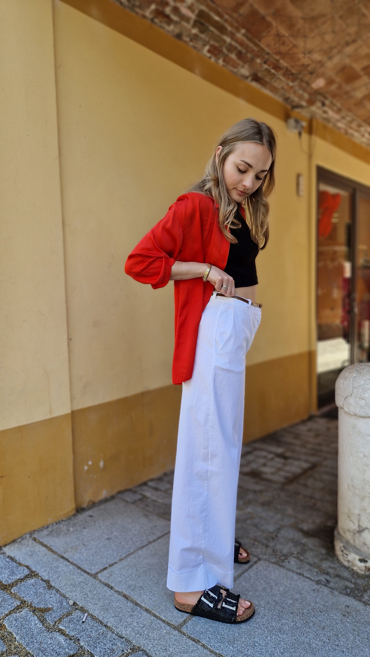 Pantalone a palazzo in cotone estivo