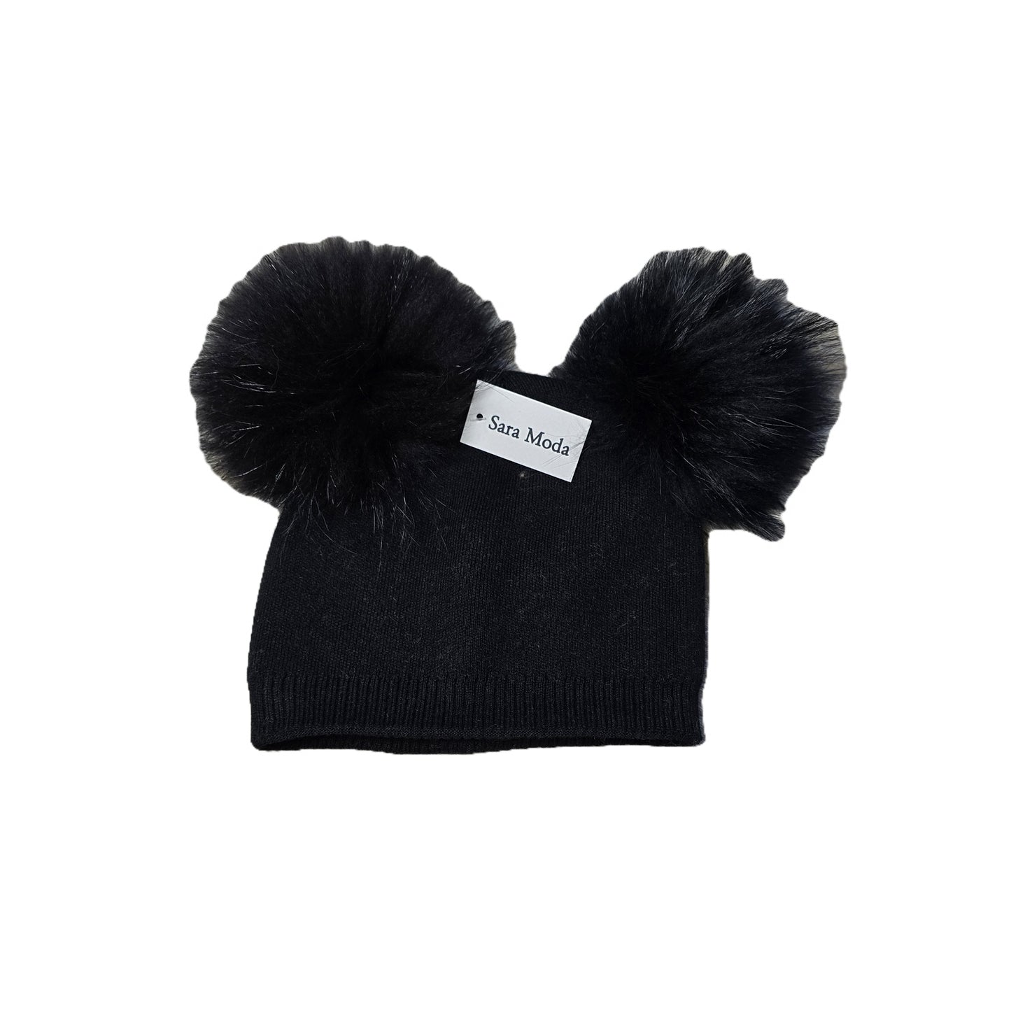 Cappello con doppio pon pon removibili