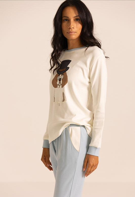 Pigiama in caldo cotone con cagnolino MaryPlaid