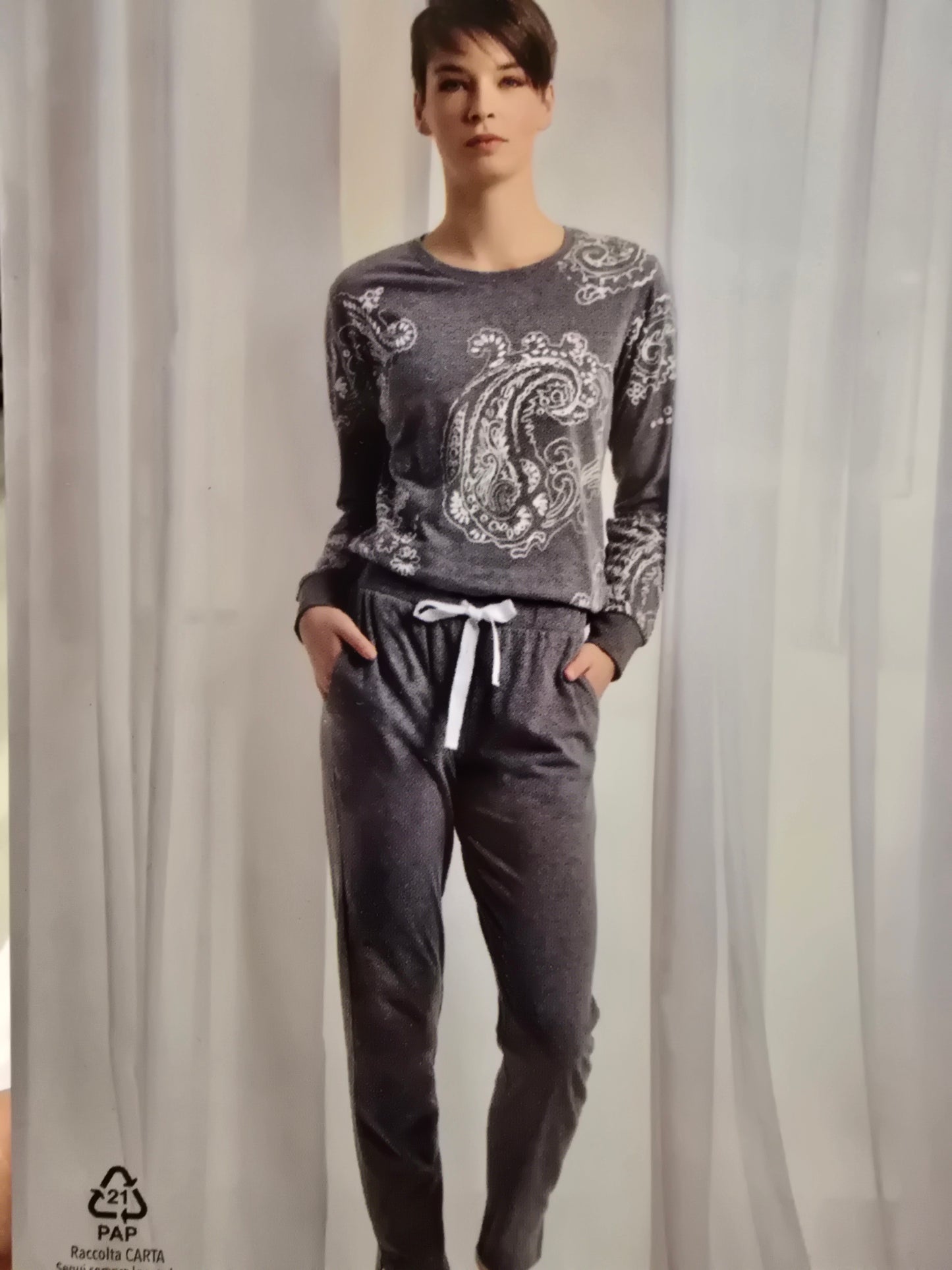 Pigiama donna Lungo in caldo cotone Jadea
