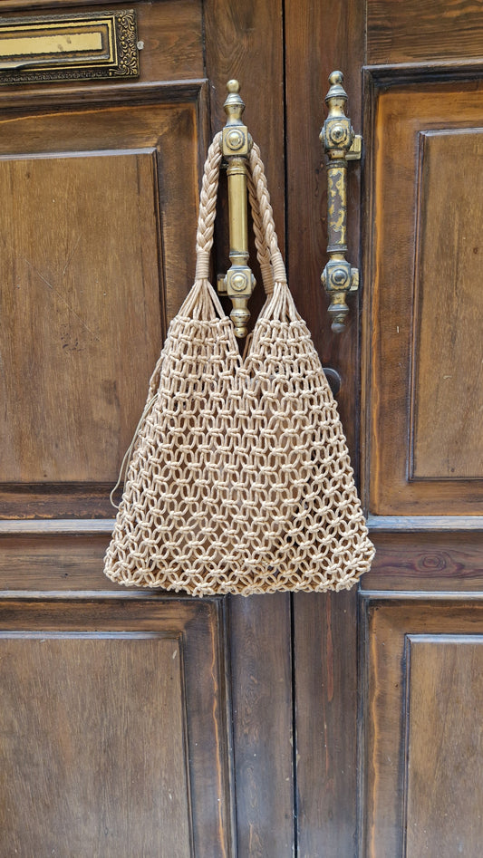 Borsa in paglia con bustina incorporata