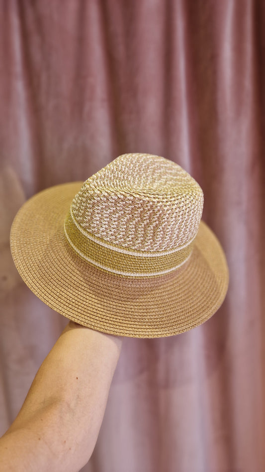Cappello in paglia panama con lurex