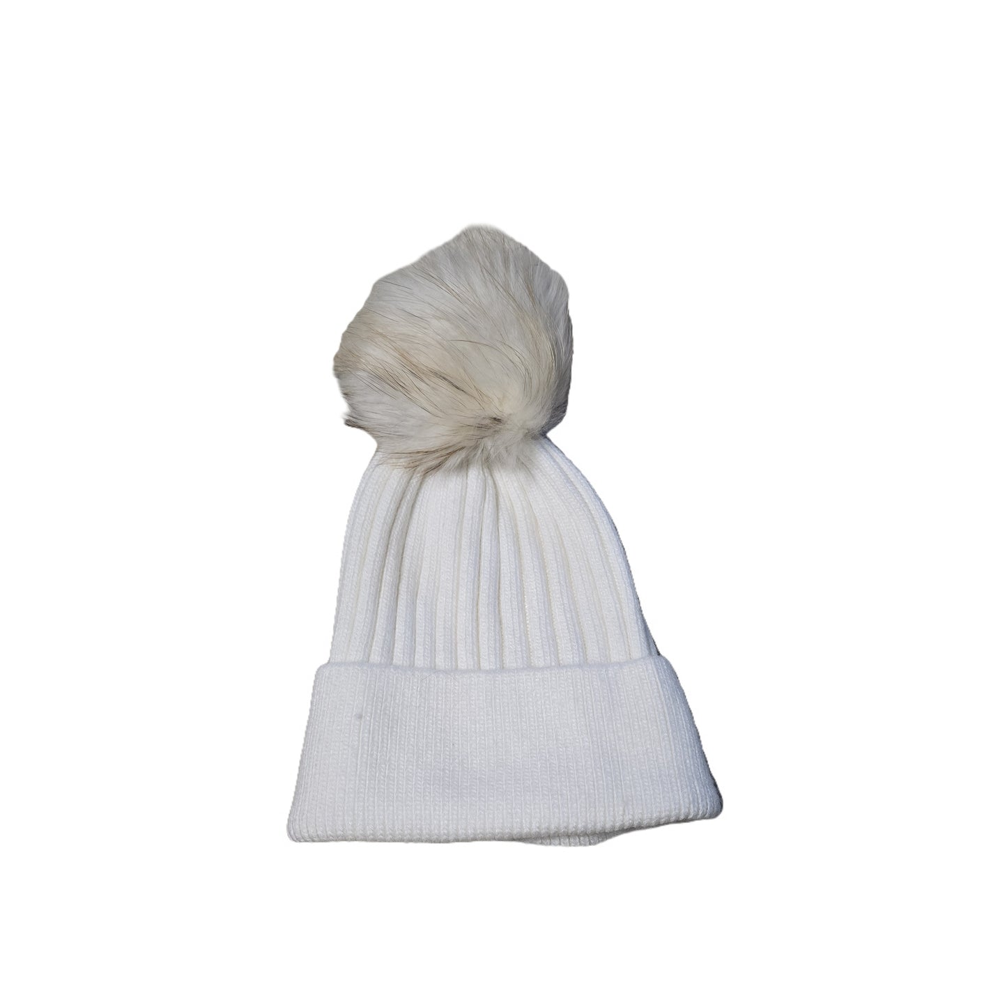 Cappello a costina con pon pon