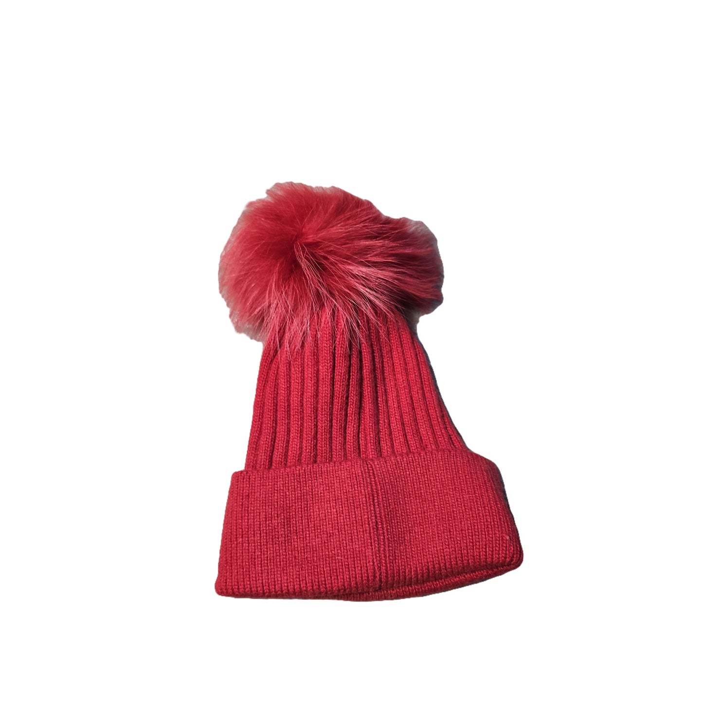 Cappello a costina con pon pon