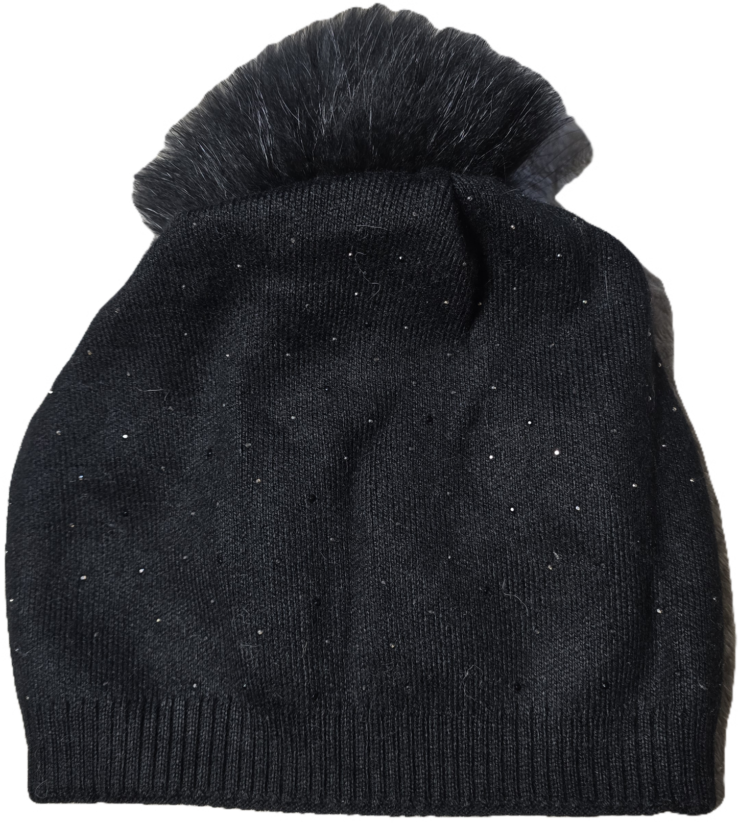 Cappellon con brillantini applicati e pon pon