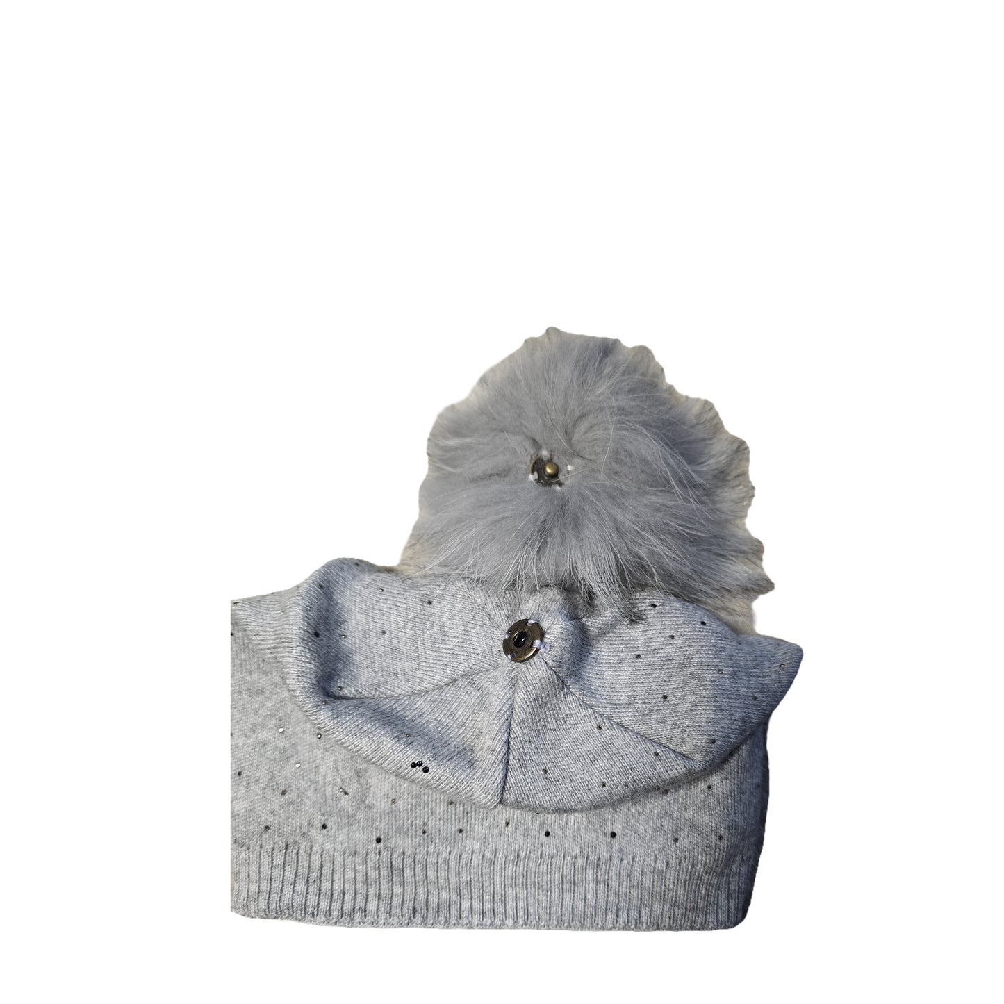 Cappellon con brillantini applicati e pon pon