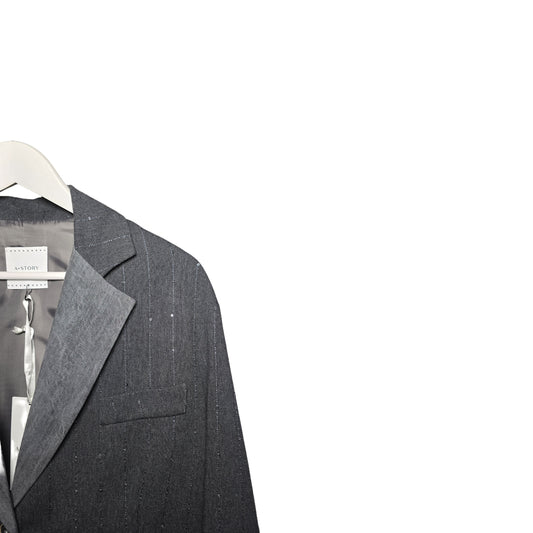 Blazer Oversize grigio con paillettes