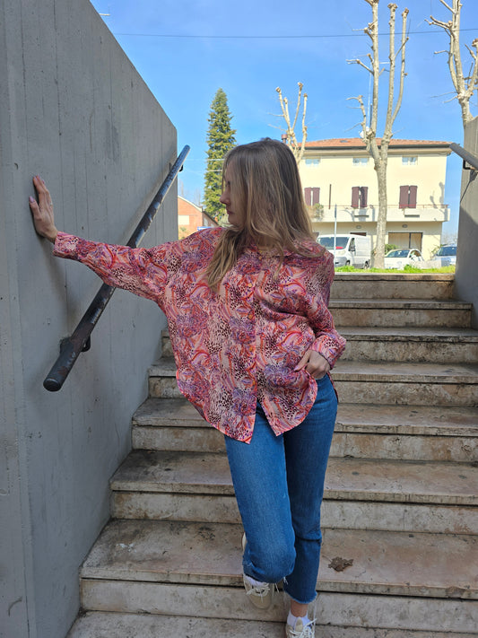Camicia Oversize estiva a fantasia
