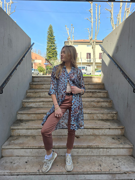 Camicia lunga a fantasia