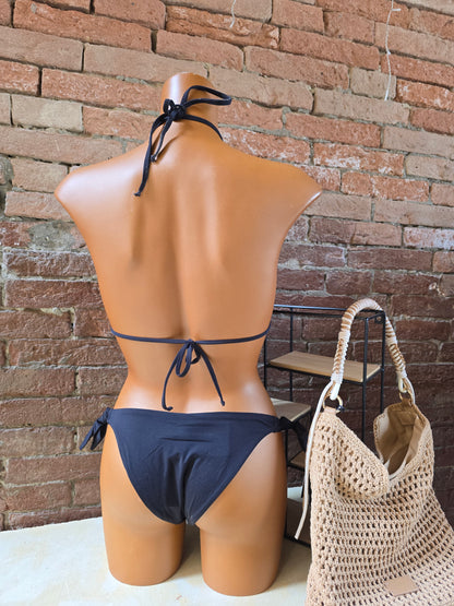 Bikini Triangolo con paillettes Made in Italy oro e nero aquaclub
