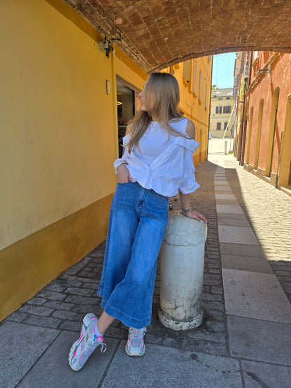 Top camicia in sangallo
