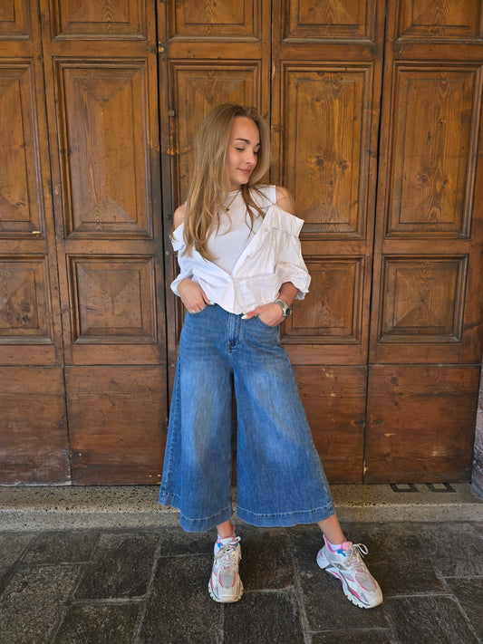 Top camicia in sangallo